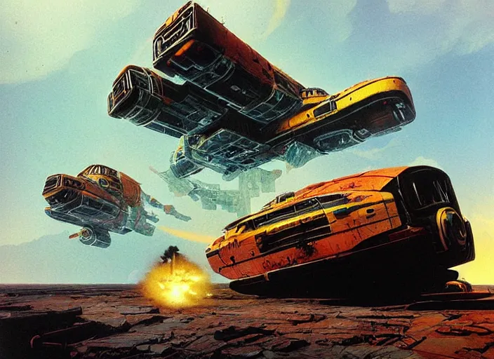 Prompt: wreck, matte painting, chris foss