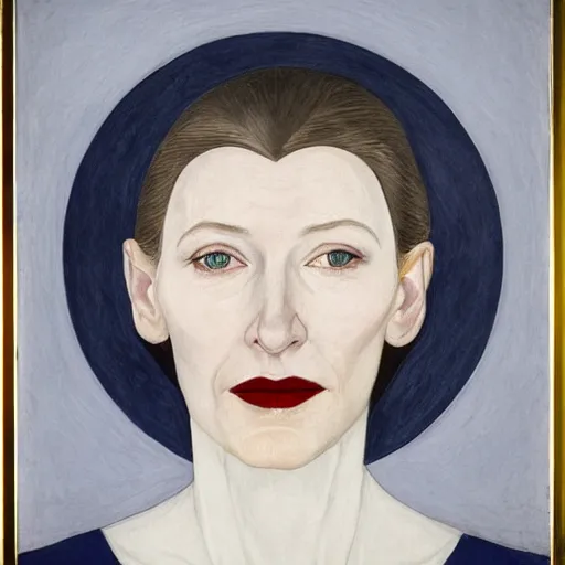 Image similar to portrait of cate blanchett by hilma af klint, highly detailed