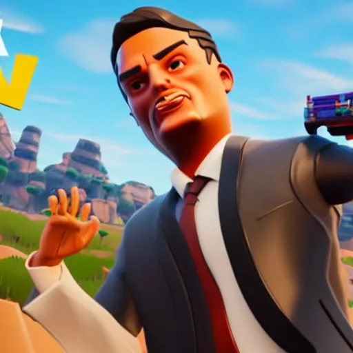 Image similar to Viktor Orban in Fortnite doing the Floss