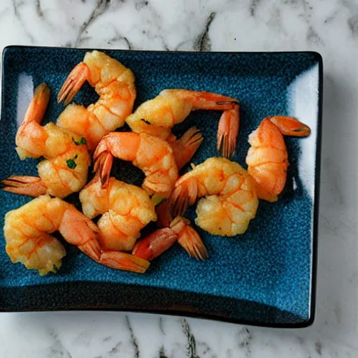 Prompt: tiled design tempura shrimp