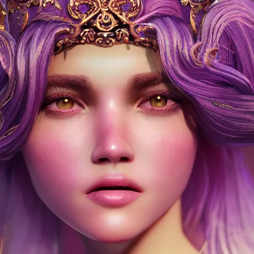 Image similar to portrait of wonderful princess of amethyst with fair skin, ornate 8 k gorgeous intricate detailed, accent lighting, dramatic light, octane render