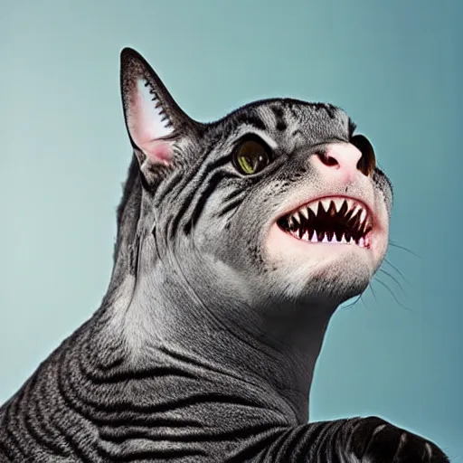 Image similar to a shark - cat - hybrid, animal photography