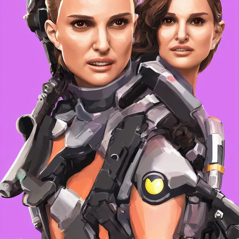 Image similar to natalie portman as an overwatch character, digital art in the style of Mad Dog Jones