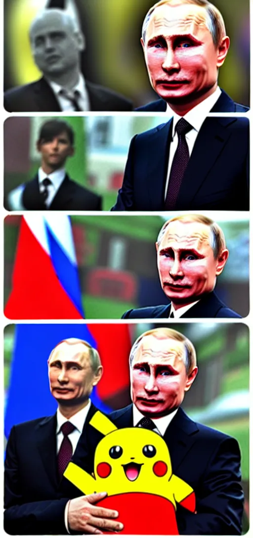 Prompt: vladimir putin in pokemon