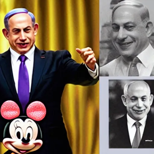 Prompt: benjamin netanyahu as disney princess