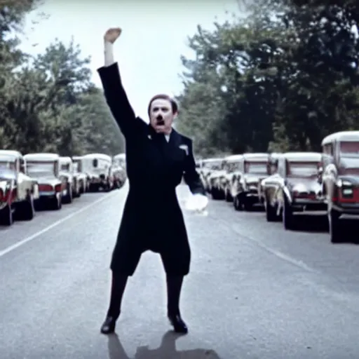 Image similar to A still of Hitler in the Bohemian Rhapsody music video