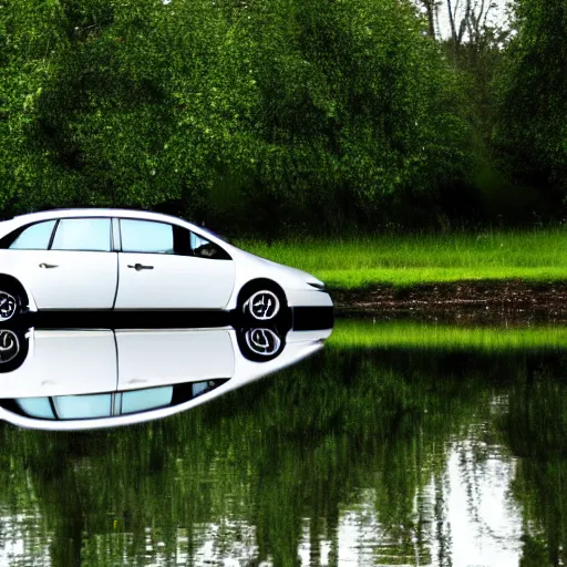 Image similar to reflection in water if a car