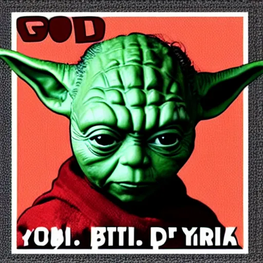 Image similar to yoda on 1 9 9 0 s rap album