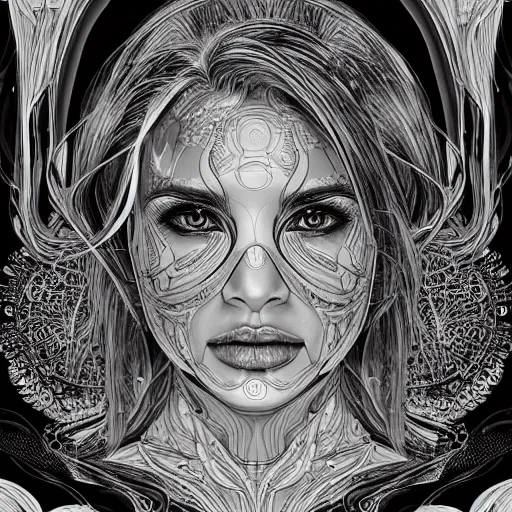 Image similar to the anatomy of a head of polished chrome that resemble a beautiful woman, an ultrafine detailed illustration by james jean, intricate linework, bright colors, final fantasy, behance contest winner, vanitas, angular, altermodern, unreal engine 5 highly rendered, global illumination, radiant light, detailed and intricate environment