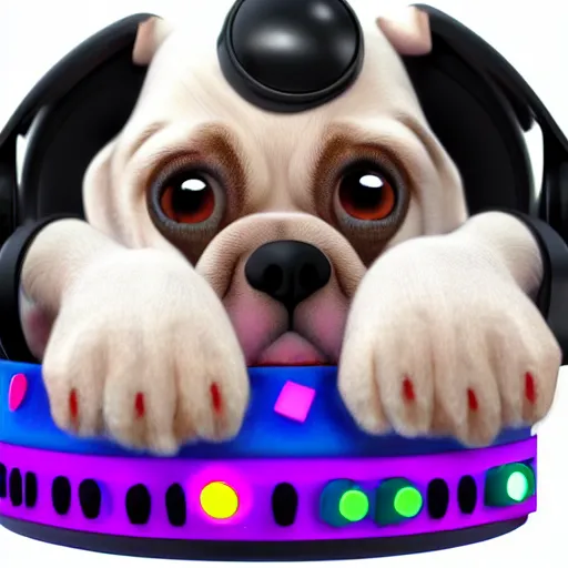 Image similar to puppy as a DJ, 8k, by Pixar