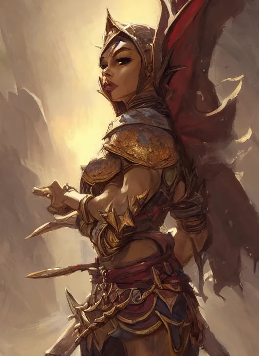 Image similar to a warrior elf, beautiful, dnd character art portrait, looming over a horde of gold, matte fantasy painting, deviantart artstation, by jason felix by steve argyle by tyler jacobson by peter mohrbacher by paul hedley, cinema