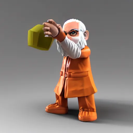 Image similar to narendra modi mini figure, toy, 3 d render, 4 k, hd