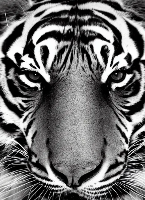 Image similar to two tigers black and white portrait white sky in background