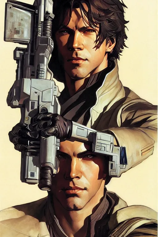 Image similar to attractive man, star wars, painting by j. c. leyendecker, yoji shinkawa, katayama bokuyo