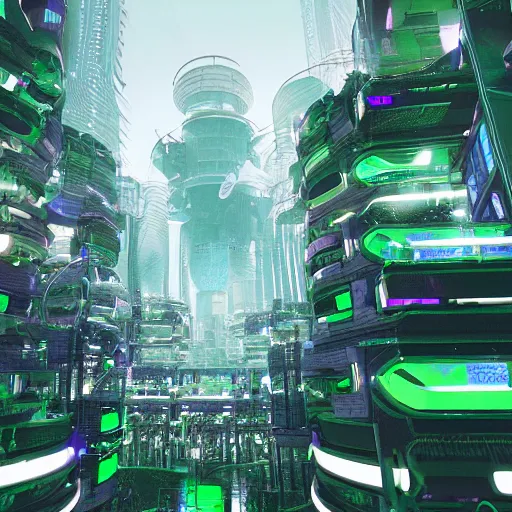 Image similar to cyberpunk future powerplants