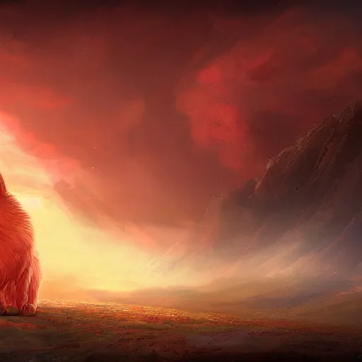 Prompt: portrait of a beautiful red cat celestial background,, fantasy, highly detailed, cinematic lighting, digital art painting by artgem and greg rutkowsk, trending on artstation, very very beautiful, very attractive, high fantasy