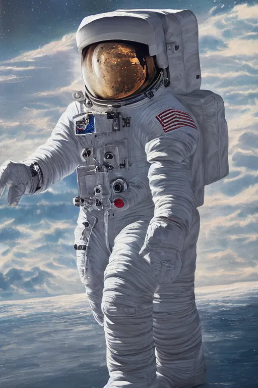 Prompt: astronaut suit in the shape of a whale, oil on canvas, intricate, 8 k highly professionally detailed, hdr, cgsociety