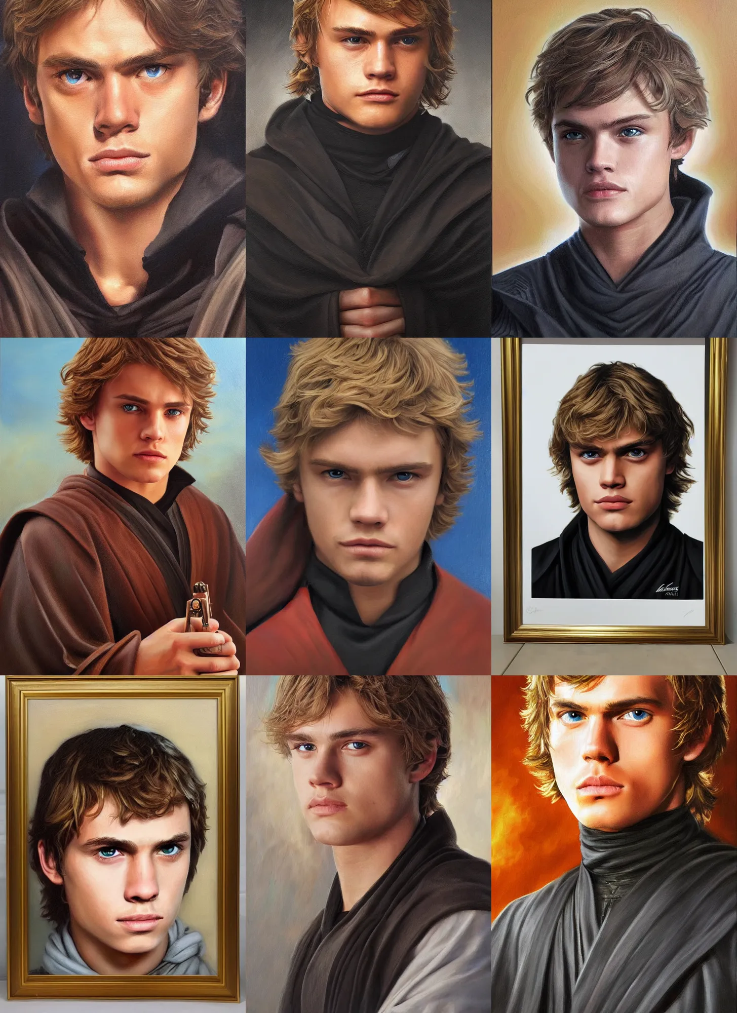 Prompt: anakin skywalker highly detailed oil painting portrait