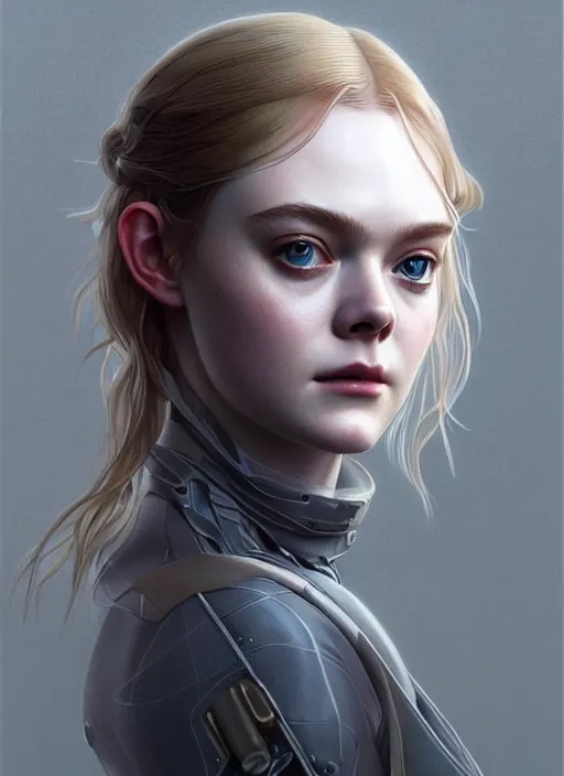 Prompt: symmetry!! portrait of elle fanning in metal gear solid and death stranding, horror, fashion, dark!! intricate, elegant, highly detailed, digital painting, artstation, concept art, smooth, sharp focus, illustration, art by artgerm and greg rutkowski and alphonse mucha