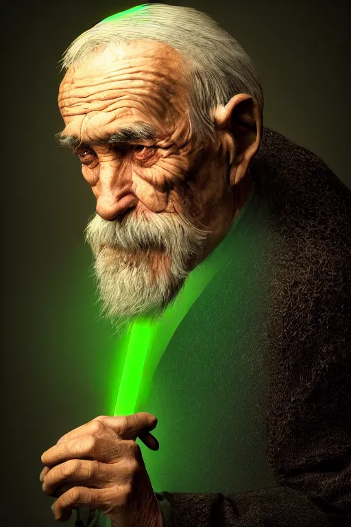 angry old man with cane