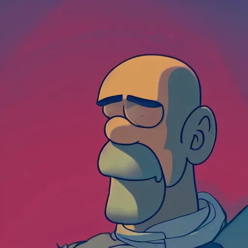 Image similar to Homer as Odysseus, ambient lighting, 4k, anime key visual, lois van baarle, ilya kuvshinov, artstation