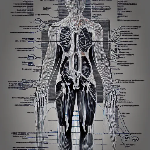 Prompt: human body from inside, blueprint