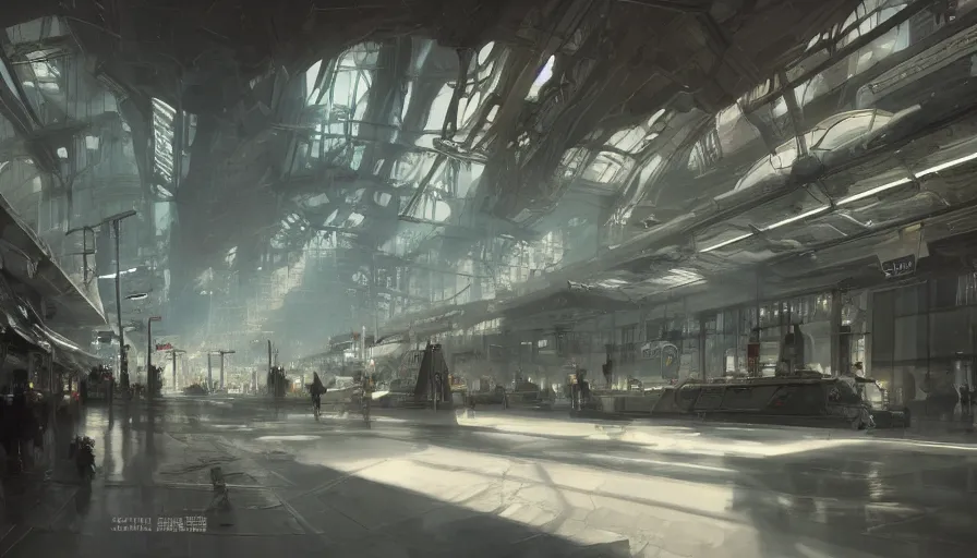 Image similar to lodon metro in year 3 0 2 2 interior, light, shadows, reflections, epic composition, intricate, elegant, volumetric lighting, digital painting, highly detailed, artstation, sharp focus, illustration, concept art, ruan jia, steve mccurry