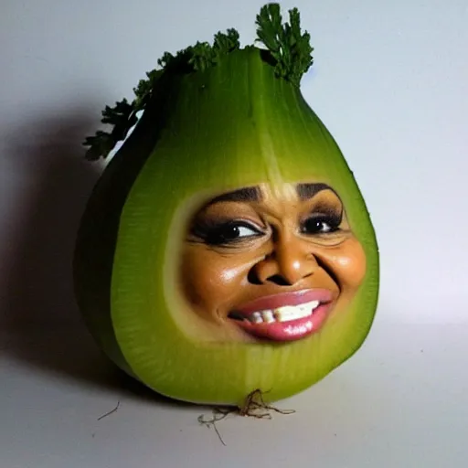 Image similar to tina turner face on a turnip vegetable