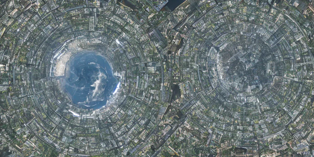 Prompt: satellite photo of a futuristic interplanetary dome