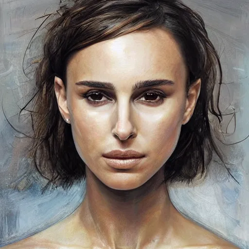 Prompt: Nathalie Portman portrait by Jenny Saville