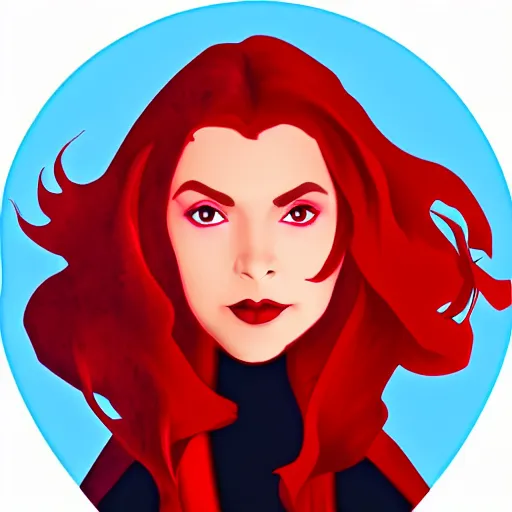 scarlet witch, digital art, icon, svg, Stable Diffusion