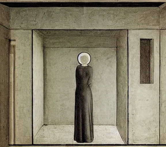 Image similar to drawing of the backrooms by piero della francesca