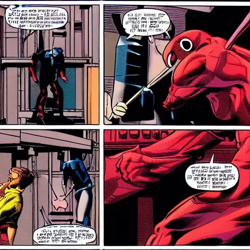 Image similar to detailed daredevil, comic book scene