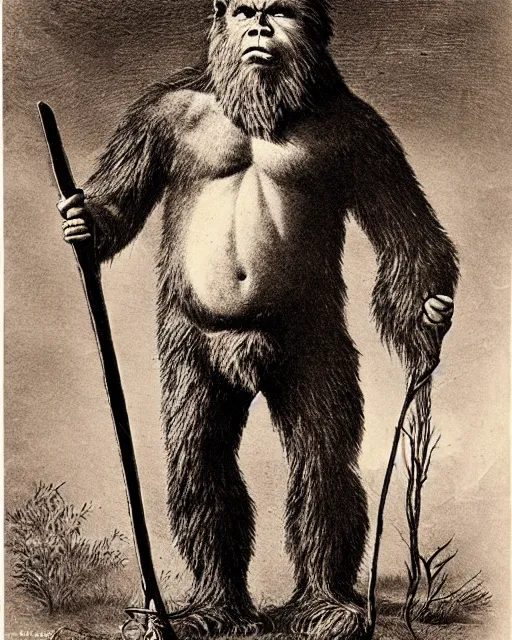 Image similar to 1870s sasquatch