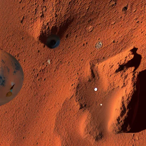 Image similar to mars being hit by a couple of asteroids photo realistic 4 k