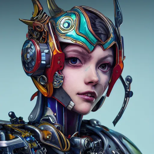 Image similar to studio portrait of lawful good colorful female holy mecha paladin absurdly beautiful, elegant, young sensual graceful woman, ultrafine hyperrealistic detailed face illustration by kim jung gi, irakli nadar, intricate linework, sharp focus, bright colors, matte, octopath traveler, final fantasy, unreal engine highly rendered, global illumination, radiant light, intricate environment