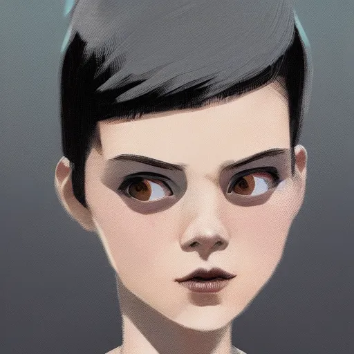 Image similar to highly detailed portrait of a punk young lady by Atay Ghailan, Cliff Chiang, loish, Brian Lee O'Malley and Goro Fujita