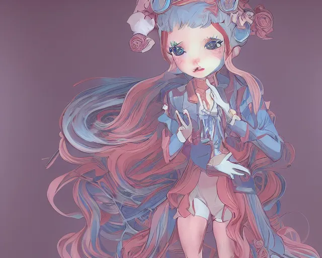 Image similar to James Jean isolated magical girl vinyl figure concept art, figure photography, smooth sharp focus, holographic undertones, anime stylized, high detail, ethereal lighting - H 640