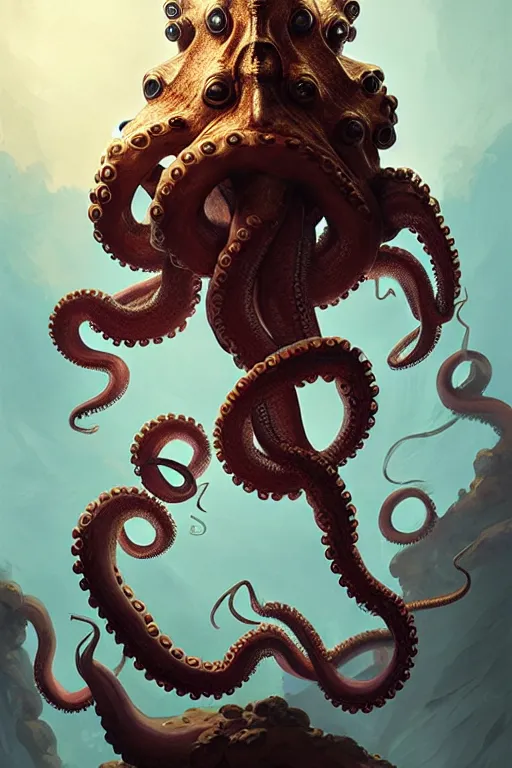 Image similar to portrait of an anthropomorphic octopus as napolean bonaparte, dramatic lighting, highly detailed, digital painting, artstation, concept art, smooth, sharp focus, illustration, art by wlop, mars ravelo and greg rutkowski