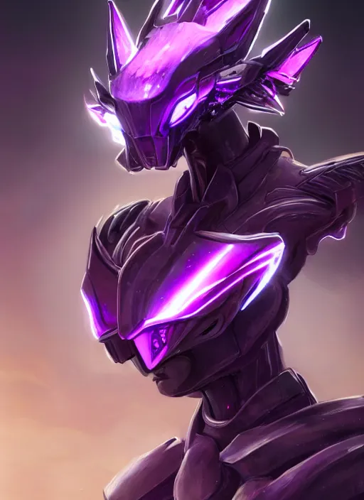 Image similar to cinematic goddess close shot, cosmic sized beautiful stunning elegant hot giant robot mecha female dragon, sharp cyborg dragon head, sharp metal ears, led glowing purple eyes, smooth fuschia skin, smooth silver armor, floating in space, epic proportions, epic scale, macro furry, furry art, dragon art, giantess art, warframe fanart, furaffinity, octane