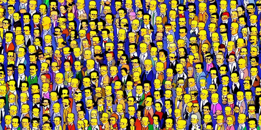 Image similar to the simpsons, autostereogram, magic eye, where's wally