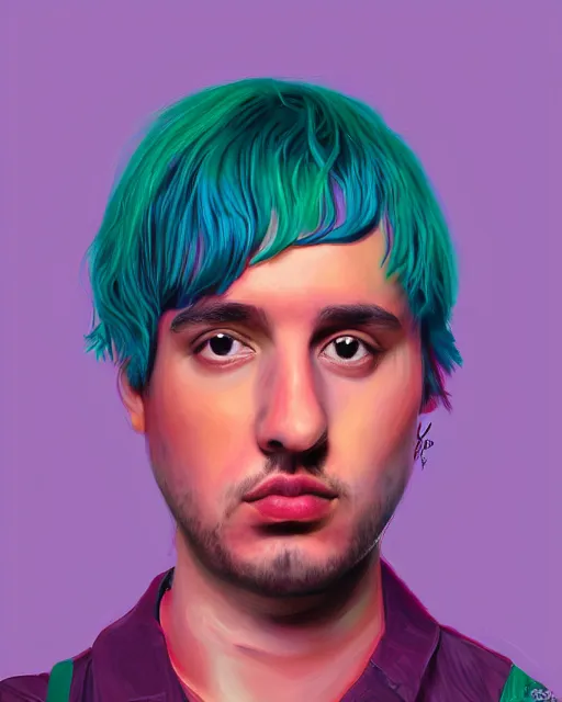 Image similar to fewocious digital portrait painting art