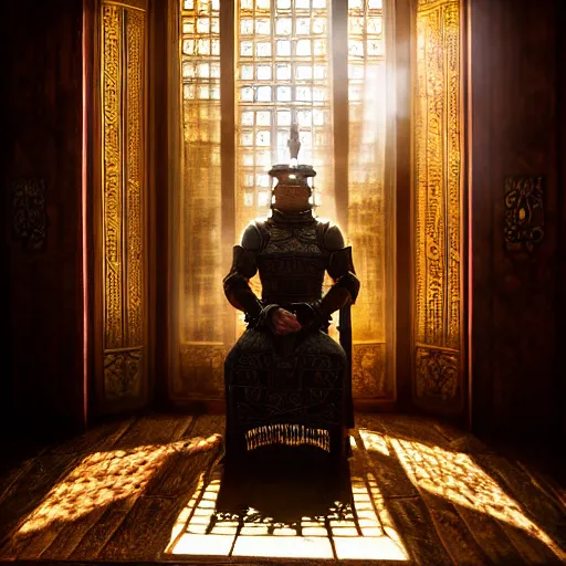 Prompt: the elder scrolls vi majestic gracious jarl portrait, rustic throne room, painted, dark room, one point of light coming through the window, atmospheric lighting, painted, intricate, volumetric lighting, beautiful, golden hour, sharp focus, ultra detailed, by mark kent, jordan lamarre - wan, igor kieryluk, maxim verehin, miranda meeks