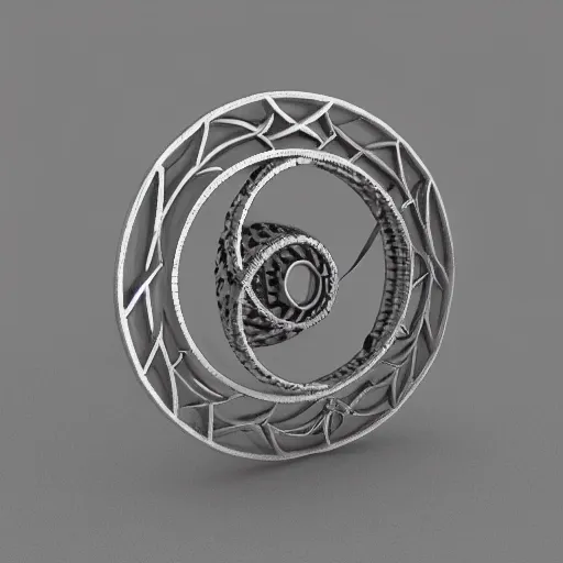 Prompt: 3 d model, armillary rings jewelry