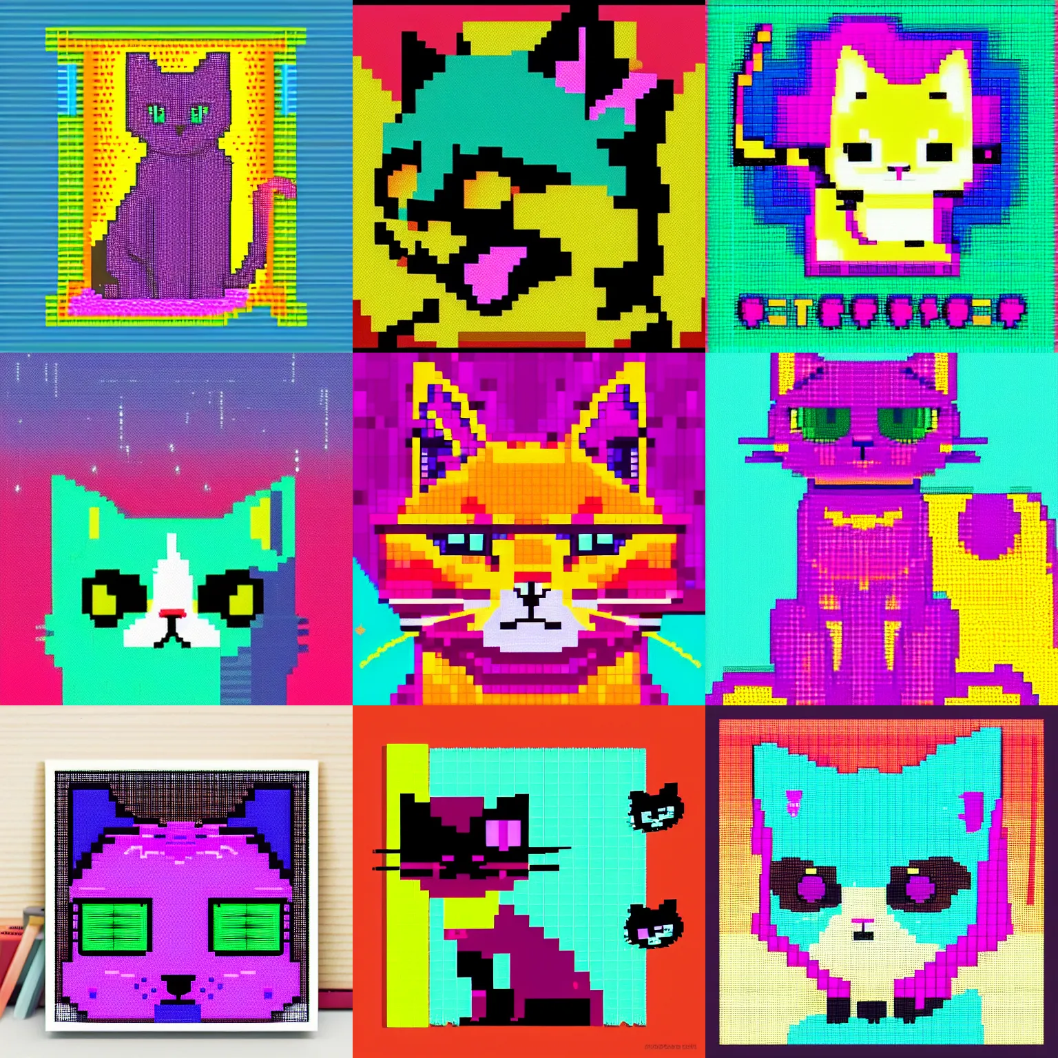 Cute Cat Pixel Art