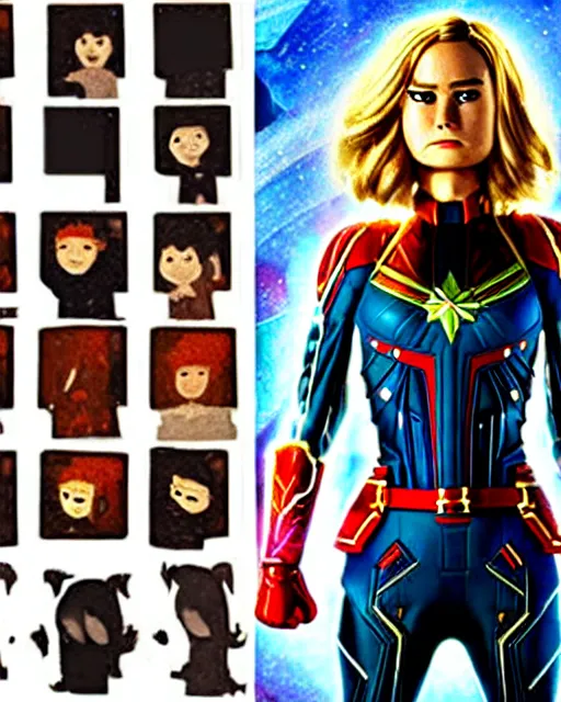 Image similar to brie larson ’ s captain marvel as a highly detailed stop motion puppet, in the style of laika studios ’ s paranorman, coraline, kubo and the two strings shot in the style