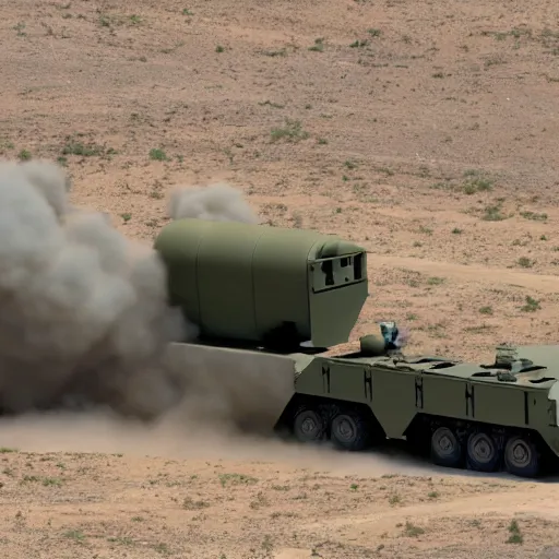 Image similar to high quality photo of shooting HIMARS, 8k, detailed