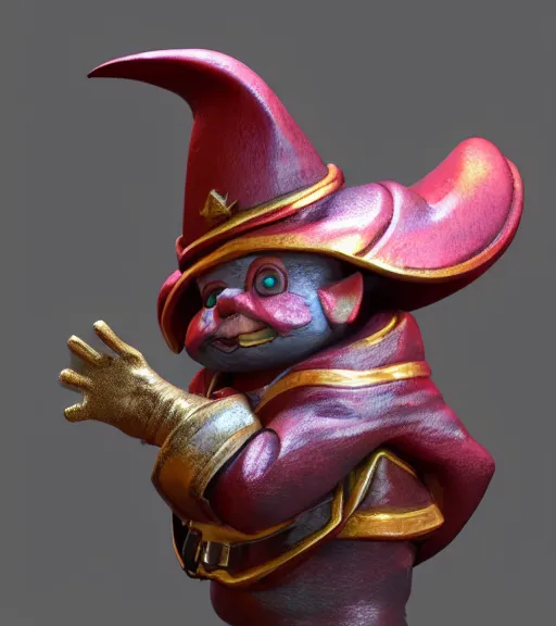 Prompt: a sculpture of cute wizard 3 d c 4 d ray tracing, octane redner brilliantly coloured, trending on artstation, unreal engine, hdr, polished