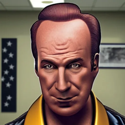 Prompt: Saul Goodman with a Mohawk