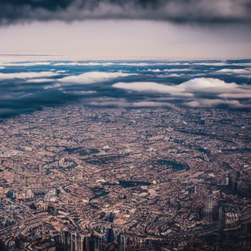 Prompt: a city in the middle of the clouds